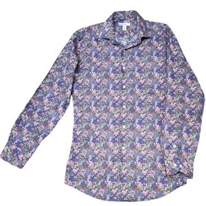 Bar Ill Sea Life SIim Fit Long Sleeve Men's Button Down Shirt Navy Berry S